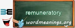 WordMeaning blackboard for remuneratory